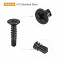 Uxcell 6 X 5 8 Sheet Metal Screws 50pcs Black Oxide 410 Stainless Steel Flat Head Phillips Drive Self Drilling