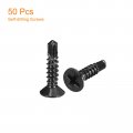 Uxcell 6 X 5 8 Sheet Metal Screws 50pcs Black Oxide 410 Stainless Steel Flat Head Phillips Drive Self Drilling