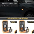 Vipmotoz Sequential Full Led Front Amber Side Marker Lights Lamps Compatible With 2017-2023 Mini Cooper Countryman F60 Chrome
