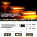 Vipmotoz Sequential Full Led Front Amber Side Marker Lights Lamps Compatible With 2017-2023 Mini Cooper Countryman F60 Chrome