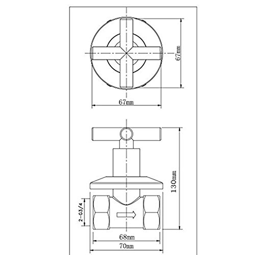 Shower Shut Off Valve Water Flow Control With Cross Handle G3 4 In Connecting Threads Straight Replacement Part For Bathroom