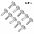 Uxcell Carriage Bolts Neck Bolt Round Head Square 304 Stainless Steel M6x20mm 20pcs