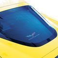 C6 Rear Cargo Shade For 2005-2013 Corvette Sun Protector With Embroidered Crossed Flags Logo To Prevent Fading And Hide