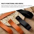 Angoily 4 Pcs Boho Decorations Wall Mount Curtain Rod Holders Hang Brackets Black Hooks Towel Rug Hangers For Walls Straps Ring
