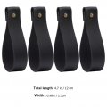 Angoily 4 Pcs Boho Decorations Wall Mount Curtain Rod Holders Hang Brackets Black Hooks Towel Rug Hangers For Walls Straps Ring