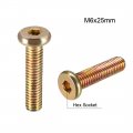 Uxcell M6x25mm Furniture Screw Hex Socket Machine Screws Zinc Plated Fasteners Bolts Full Thread Carbon Steel 10pcs