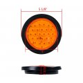 6x Red 4 Round 24-led Running Brake Stop Tail Lights 4x Amber Turn Signal Sealed Lamps W Grommet Wiring Plug For Car Truck
