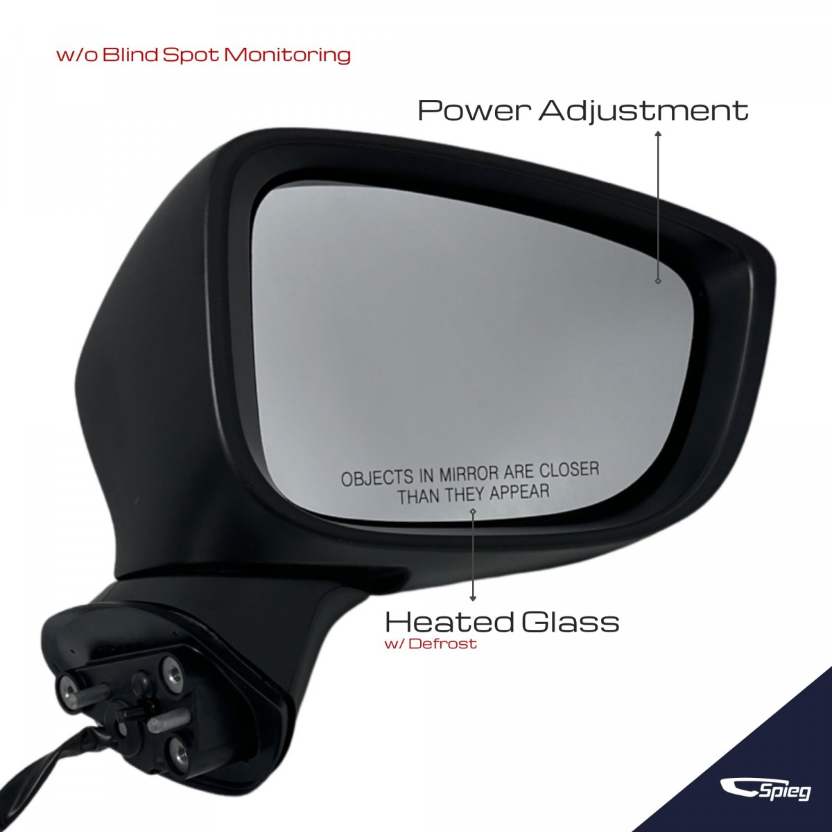 Spieg Passenger Side Mirror Replacement For Mazda 3 2014-2016 Power Adjusted Heated W Turn Signal Light Right