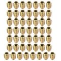 Furniture Threaded Insert Nuts Zinc Alloy Hex-flush M6 Internal Threads 15mm Length 50pcs 