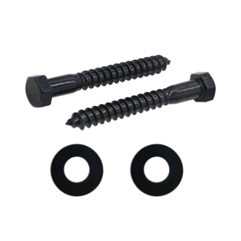 10 Piece 3 8 In X Hex Head Lag Screws Black Oxide Stainless Steel Heavy Duty Bolts With Washers For Wood And Deck Building