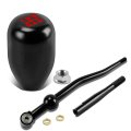 Auto Dynasty For Civic Del Sol Crx Integra Double Bend Short Throw Shifter 5-speed Gear Knob 3 5 Extension Kit Black 