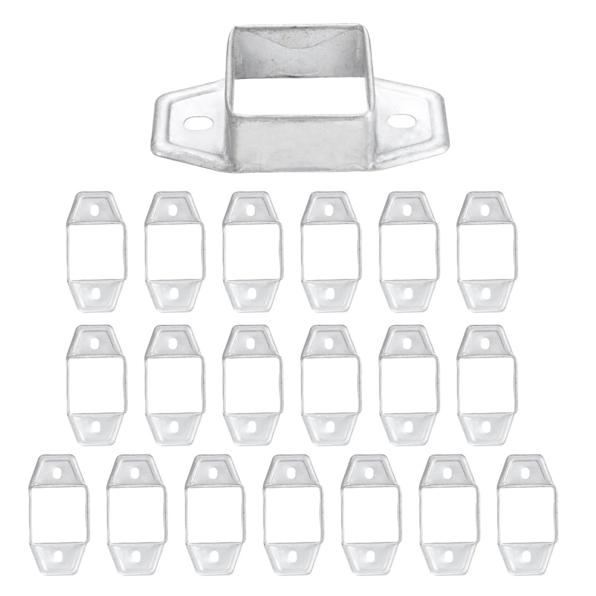 20 Pack Square Post Flange Base Fits 1-3 4 X Tube Galvanized Steel Wall Mount Rail End Bracket Connector For Deck Fence Railing