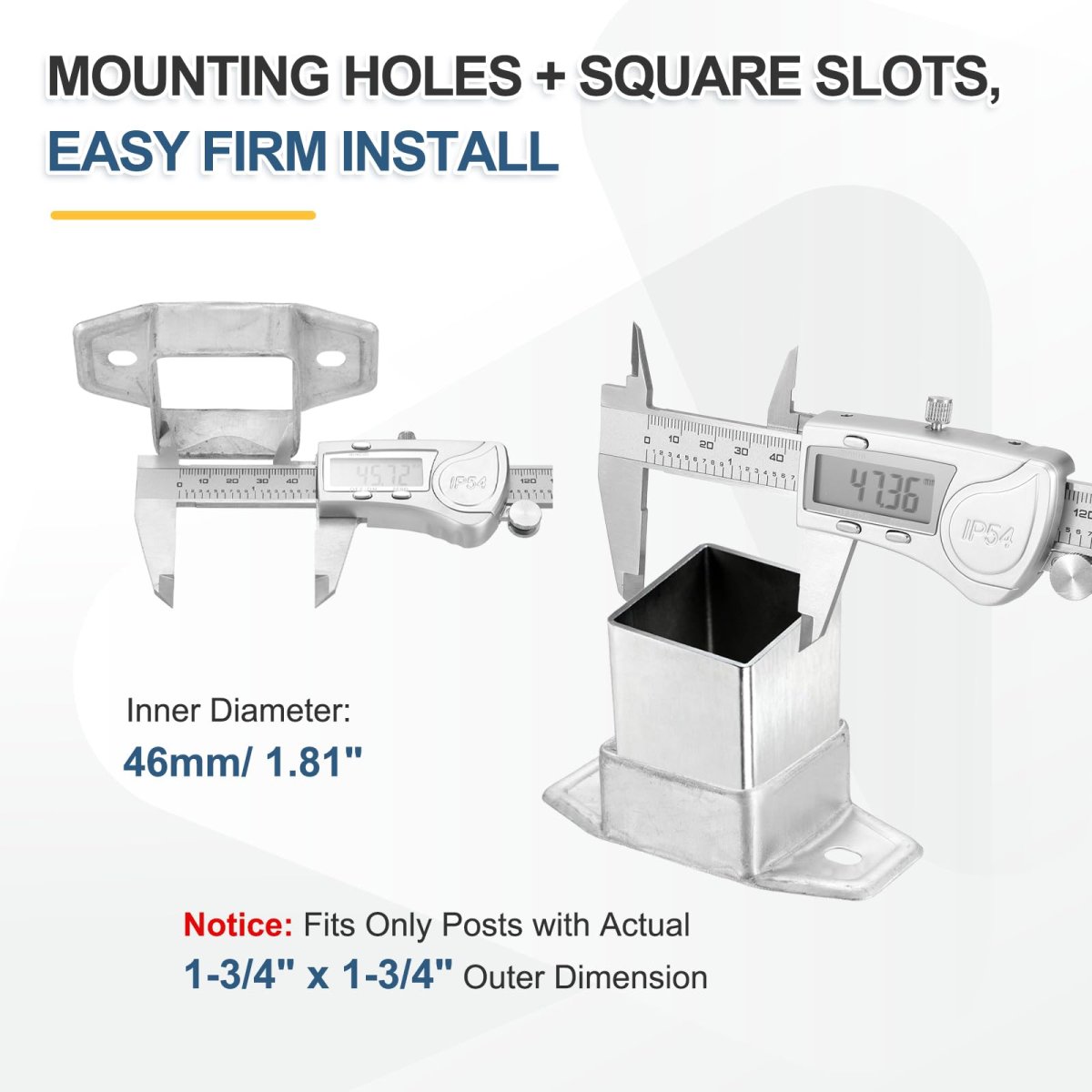 20 Pack Square Post Flange Base Fits 1-3 4 X Tube Galvanized Steel Wall Mount Rail End Bracket Connector For Deck Fence Railing
