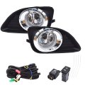 Fog Lights Kit 8121006071 Replacement Light Assembly For Camry Xv40 2010-11 With Switch Wiring And H11 Halogen Bulbs Clear Lens 
