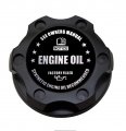 Vms Racing Black Oil Cap With Engine Notice Emblem In Cnc Machined Billet Aluminum Compatible Ford Focus St 2012-2016 Twist