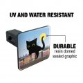 Giant Black Cat Playing With Cars Tow Trailer Hitch Cover Plug Insert