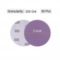 Uxcell 30pcs 3-inch Purple Sanding Discs 320 Grits Hook And Loop Professional Aluminum Oxide Sand Paper Wet Dry Polish For Wood