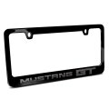 Ford Mustang Gt In 3d Dark Gray Letters On Black Metal License Plate Frame