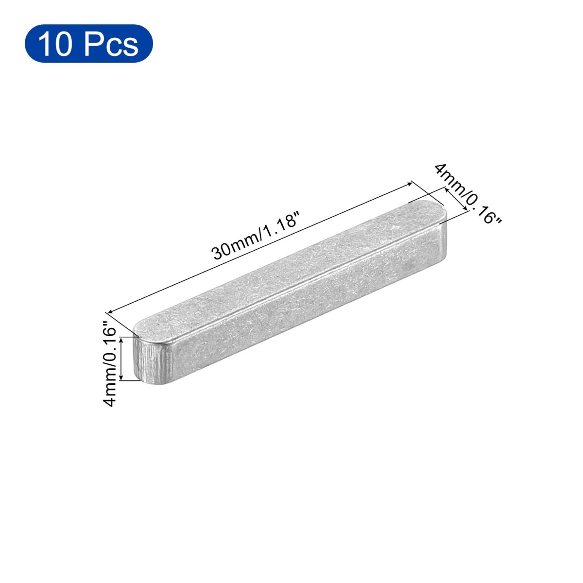 10pcs Round Ended Feather Key 4x4x30mm Stainless Steel Professional Parallel Drive Shaft Stock For Fasteners Mechanical
