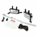 Ecotric Fog Lights W Chrome Lips Compatibleith 2015-2020 Chevy Chevrolet Tahoe Suburban Bumper Lamps W Switch Wiring Kit