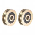 Uxcell Sliding Door Roller U Groove 6mm Shaft Hole 28 5mm Diameter Iron Zinc Plated Pack Of 2
