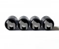 Gorilla Emoji Tire Valve Caps Black Aluminum Set Of Four 