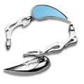 Universal Billet Aluminum Street Sport Motorbike Racing Handlebar End Rear View Multi Angle Adjustable Blindsight Convex Chrome 