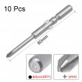 Uxcell 10 Pcs 5mm Round Shank 60mm Length 3mm Phillips Ph0 Magnetic S2 Screwdriver Bits