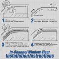 Auto Dynasty For Honda Ridgeline 4pcs In-channel Window Deflector Rain Guard 43 Inches Sun Roof Visor Dark Smoke