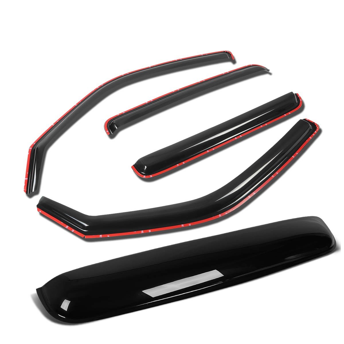 Auto Dynasty For Honda Ridgeline 4pcs In-channel Window Deflector Rain Guard 43 Inches Sun Roof Visor Dark Smoke
