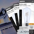 Satco S11520 Led Bulb St19 6w 40w Eq 2700k Warm White Flex Gray Coil Filament Medium Base E26 Dimmable 500 Lumens Clear Glass