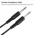 Aviation Headset Replacement Cable For David Clark Avcomm Pilot Dual Ga Plug Durable Pvc Material 2m Headphone Diy Cord With