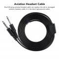 Aviation Headset Replacement Cable For David Clark Avcomm Pilot Dual Ga Plug Durable Pvc Material 2m Headphone Diy Cord With