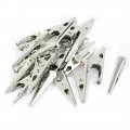 Uxcell 20pcs Silver Tone Metal Electrical Test Crocodile Alligator Cable Clip Clamp 44mm Long