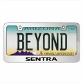 Ipick Image Made For Nissan Sentra 3d Embossed Letters On Mirror Chrome Metal License Plate Frame