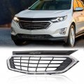 G-plus Front Upper Bumper Grille Compatible With Chevy Equinox 2018 2019 2020 Trim Molding Automotive Black Chrome Abs Plastic