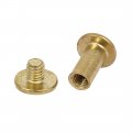 Uxcell 5x10mm Brass Plated Binding Chicago Screw Posts Barrel Nuts 14pcs For Album Leather
