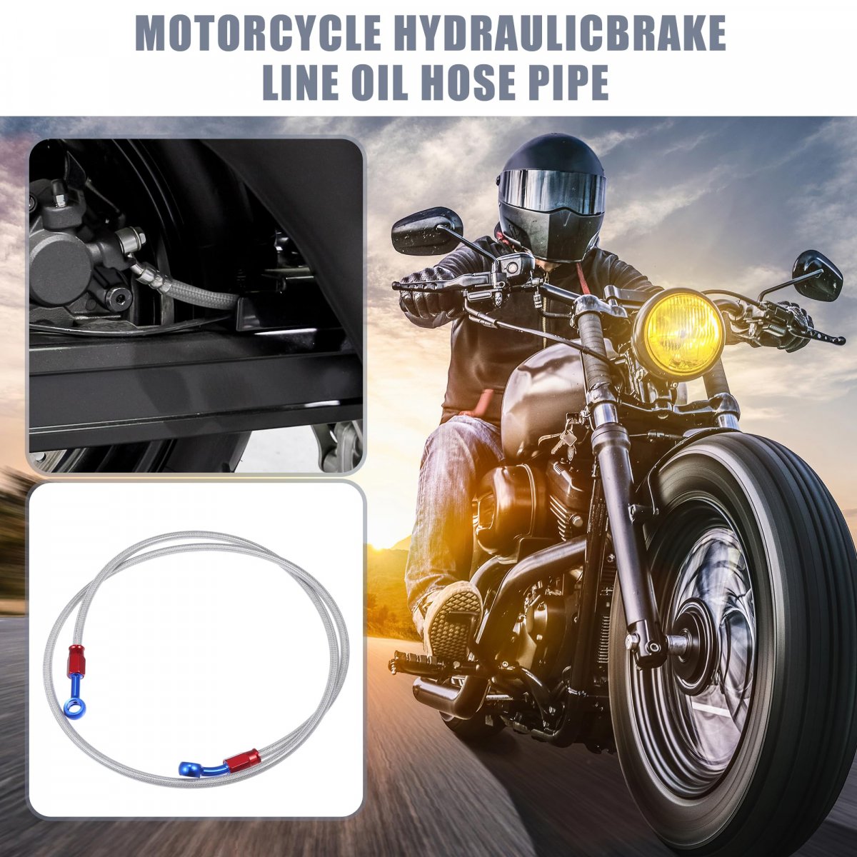1 Set 130cm 51 18 Length 10mm Id Motorcycle Hydraulic Brake Line Oil Hose Pipe 28a 0a Rubber Braided Cable For Atv Motocross