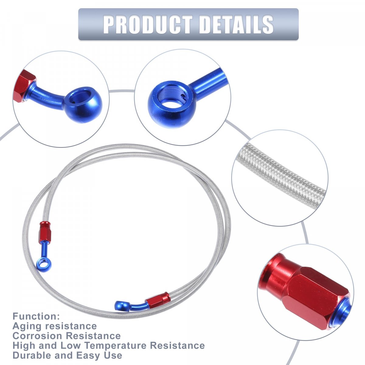1 Set 130cm 51 18 Length 10mm Id Motorcycle Hydraulic Brake Line Oil Hose Pipe 28a 0a Rubber Braided Cable For Atv Motocross