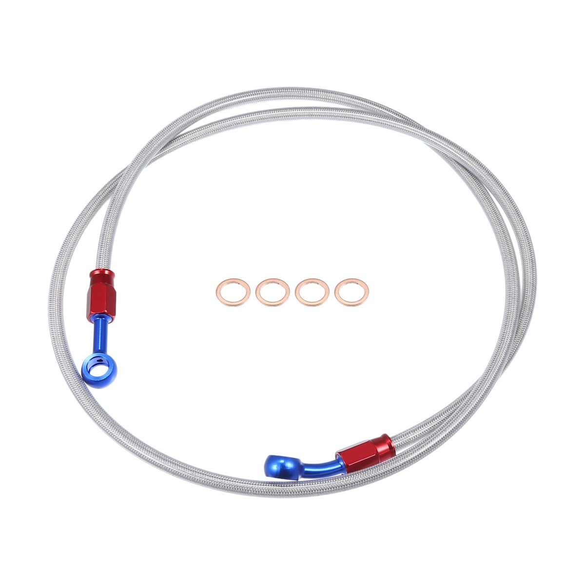 1 Set 130cm 51 18 Length 10mm Id Motorcycle Hydraulic Brake Line Oil Hose Pipe 28a 0a Rubber Braided Cable For Atv Motocross