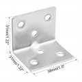 Uxcell Corner Brace 31mmx31mmx38mm Stainless Steel Joint L Shape Right Angle Brackets Fastener Pack Of 12