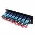 Aluminum Rv Rocker Switch Panel Marine Boat Led Blue Light 20a 30a 5pin Oxidized Black For Utv