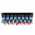 Aluminum Rv Rocker Switch Panel Marine Boat Led Blue Light 20a 30a 5pin Oxidized Black For Utv