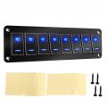 Aluminum Rv Rocker Switch Panel Marine Boat Led Blue Light 20a 30a 5pin Oxidized Black For Utv