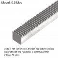 Uxcell 0 5 Mod 8mm X 500mm 45 Carbon Steel Rack For Motor Pinion Gear