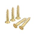 Brass Wood Screws 30pcs M2 X 10mm Slotted Drive Flat Head Self Tapping Screw Countersunk For Woodworking Furniture 