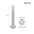 Uxcell Hex Socket Self Tapping Screws 10 X 1-1 2 410 Stainless Steel Sheet Metal Flat Head Drilling Screw 50pcs Silver