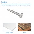 Uxcell Hex Socket Self Tapping Screws 10 X 1-1 2 410 Stainless Steel Sheet Metal Flat Head Drilling Screw 50pcs Silver