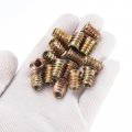 Uxcell 1 4-20 X 15mm Threaded Inserts For Wood 50pcs Nuts Insert With Hex Wrench And Drill Bit Silver Tone