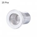 Uxcell M3 Rivet Nuts Aluminium Alloy Knurled Flat Head Threaded Insert Nut Silver 25pcs